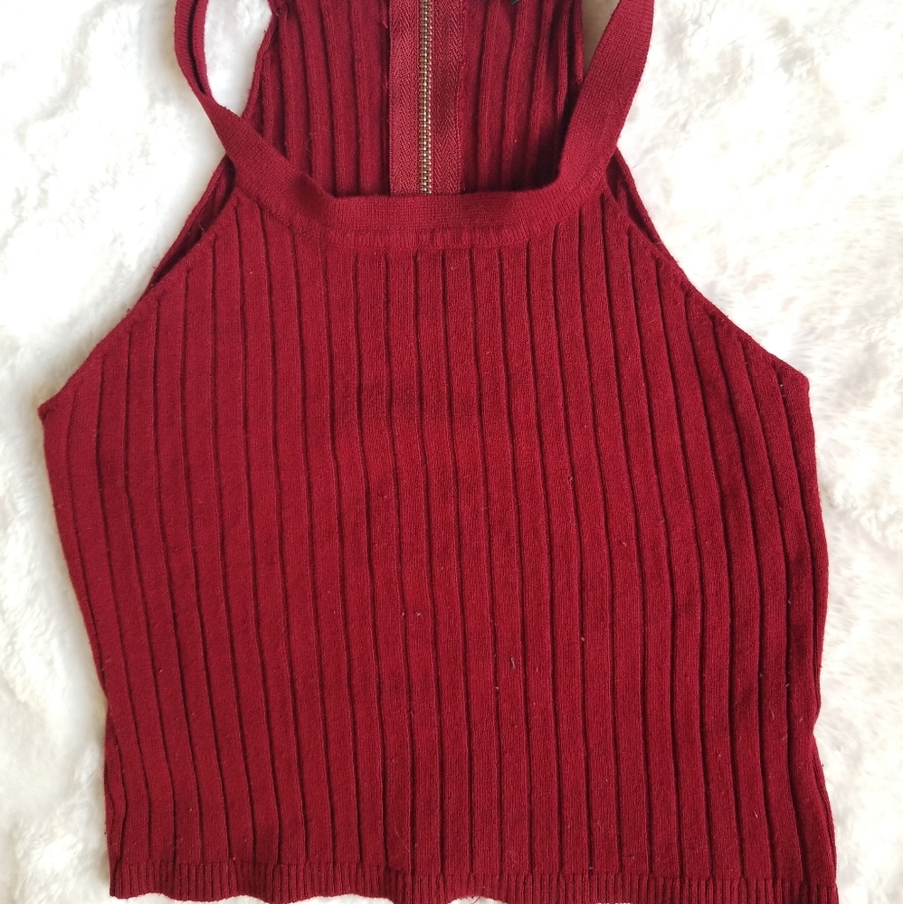 Maroon Crop Top